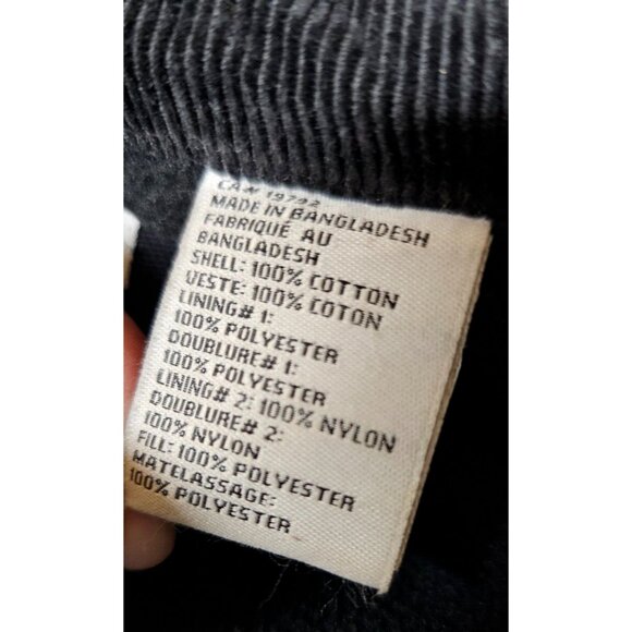 Timberland Pro Series Men XXL Black Lined Corduroy Collar Full Zip Canvas Coat - Picture 13 of 16